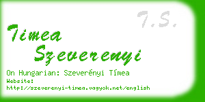 timea szeverenyi business card